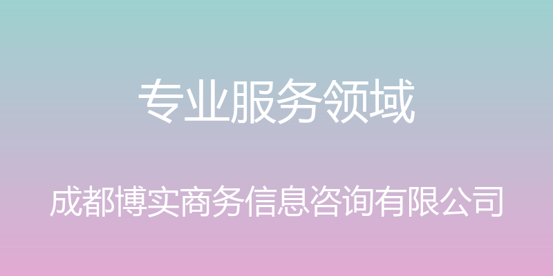 专业服务领域 - 成都博实商务信息咨询有限公司